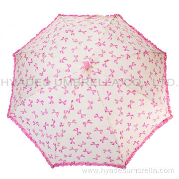 Girl Cute Frill Auto Open Kids Umbrella